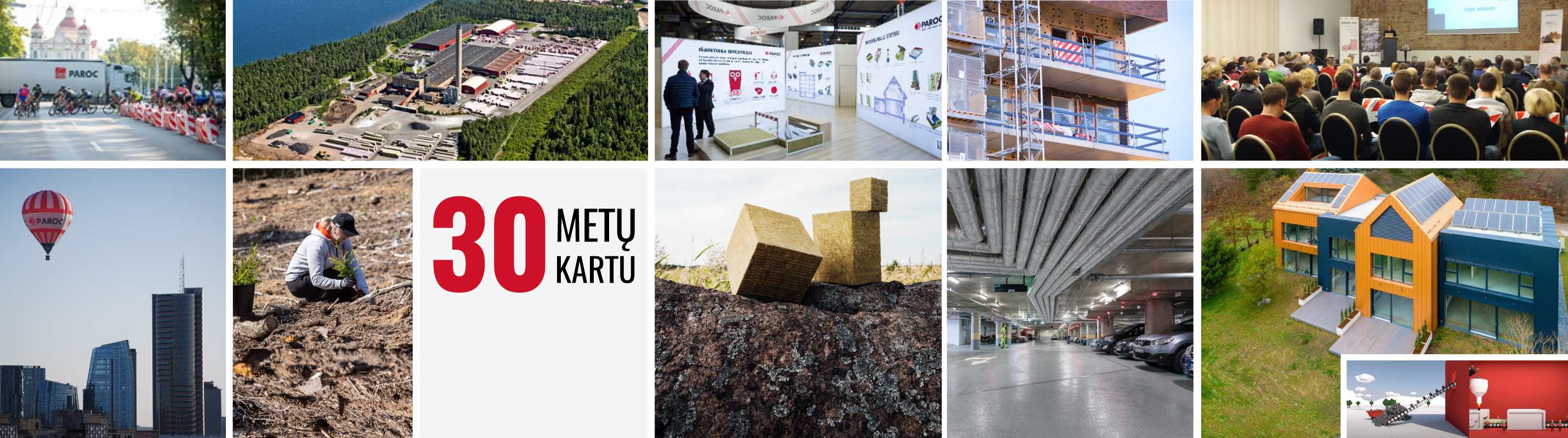 asociatyvių PAROC nuotraukų koliažas