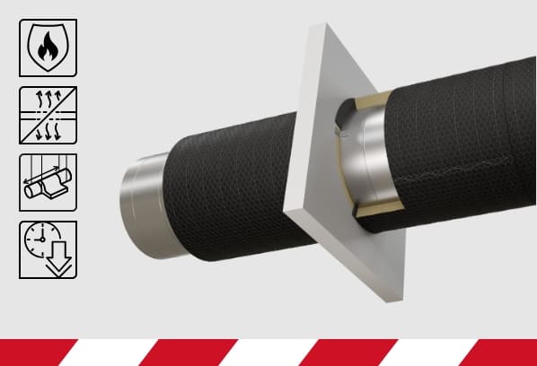 PAROC® Vect Wired Mat BlackCoat EI60 brandbeständig isolering för ventilationskanaler