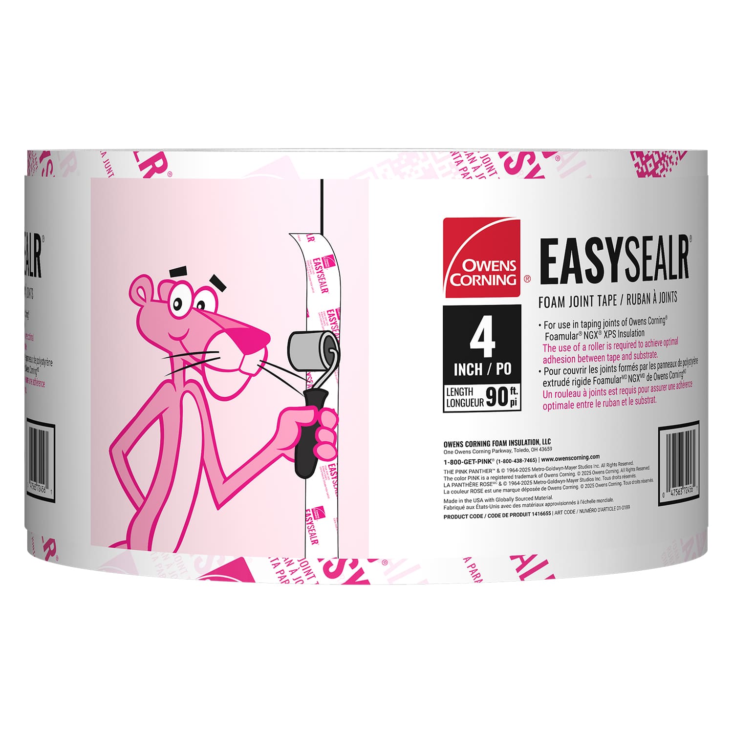 EasySealR is used with Foamular® NGX® in residential above grade walls to create an air and water barrier assembly. 