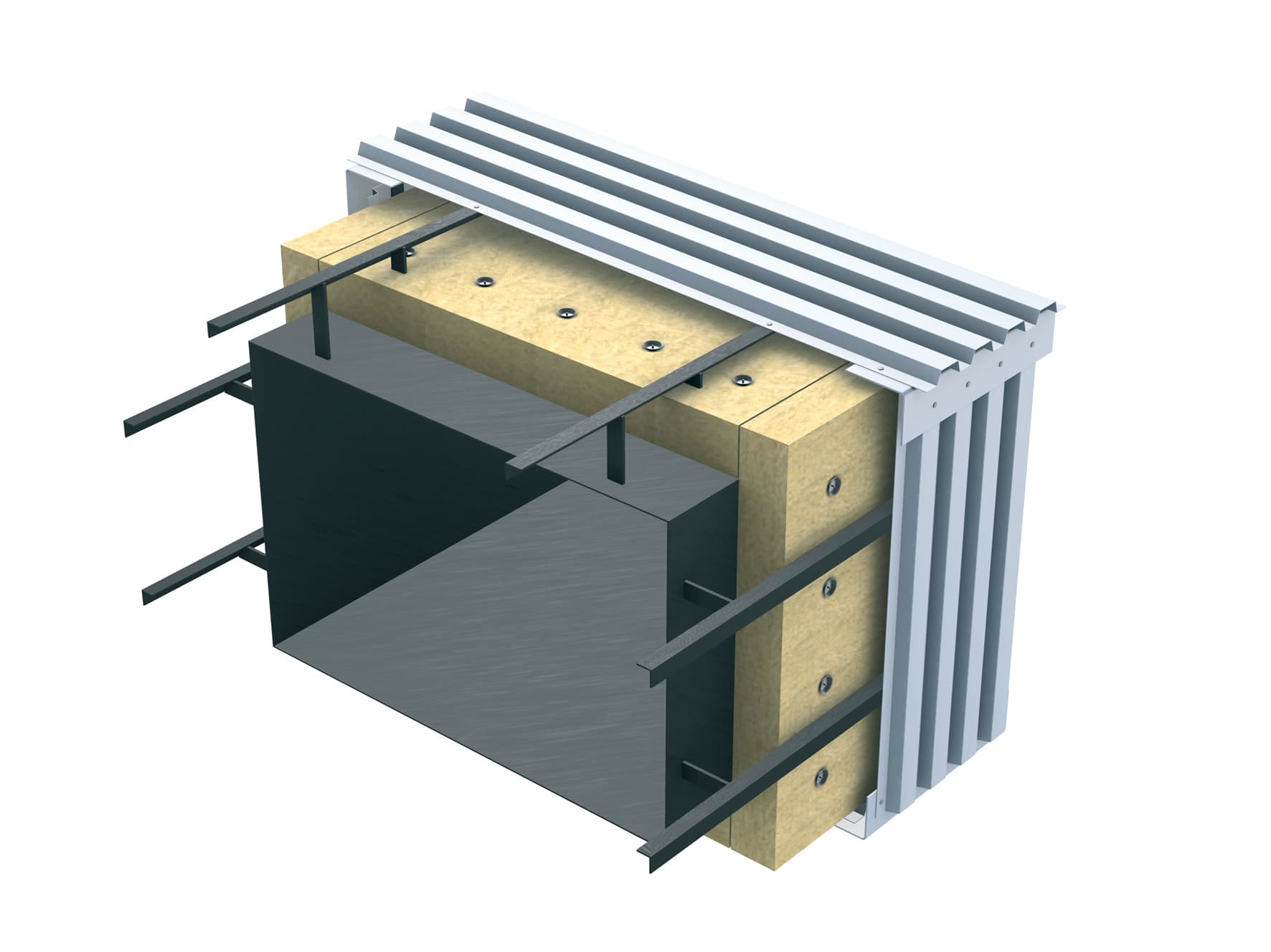 Double layer of insulation for flue ducts, image