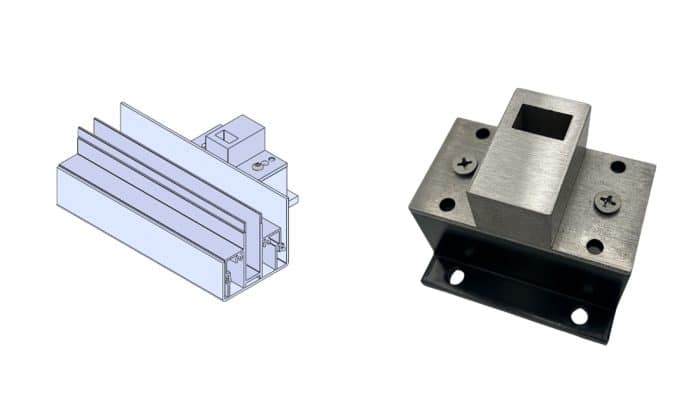 Technical drawing and image of EDGE |s| water leg blade case spacer.