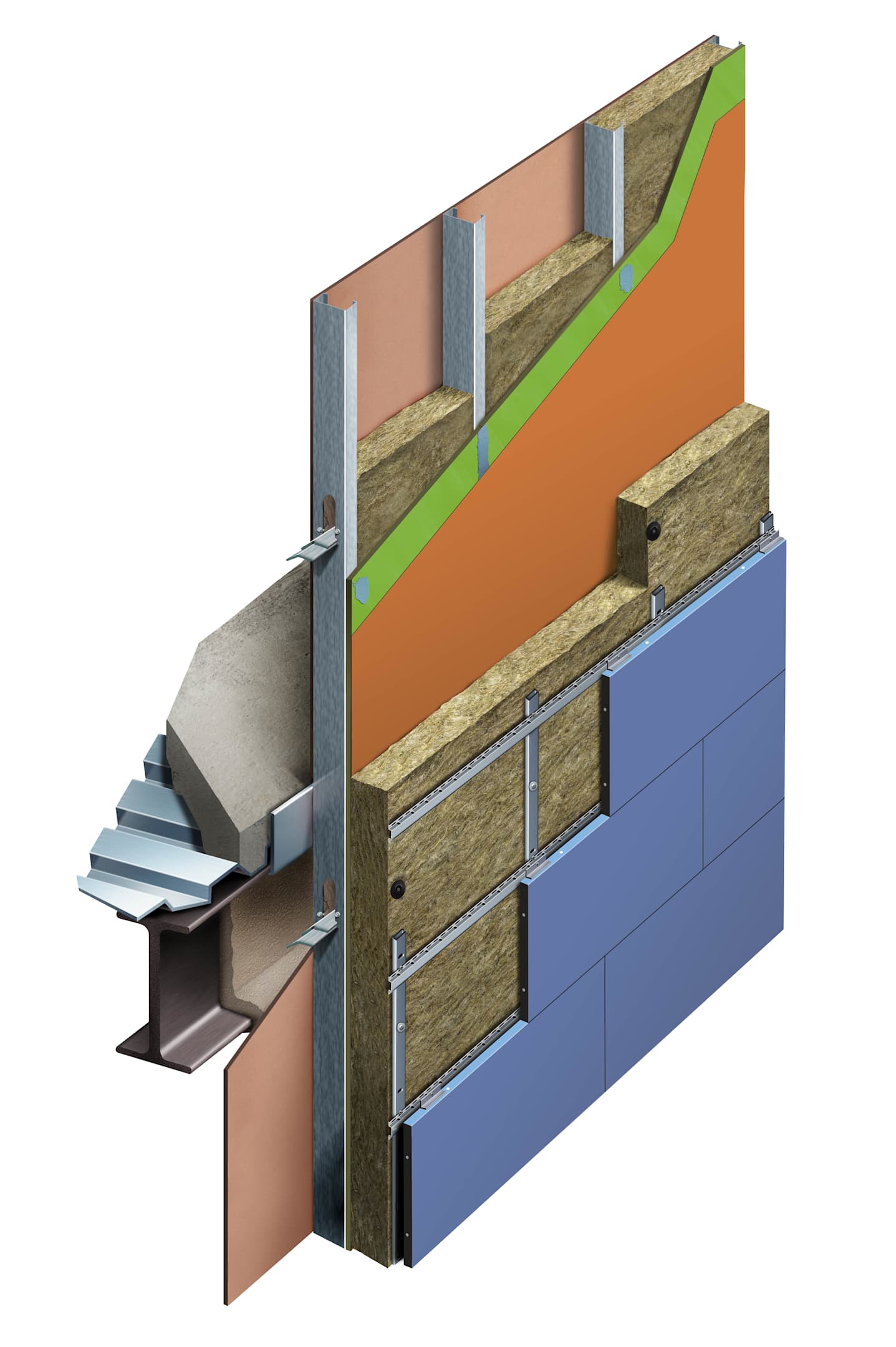 Steel Stud with Architectural Metal Panel