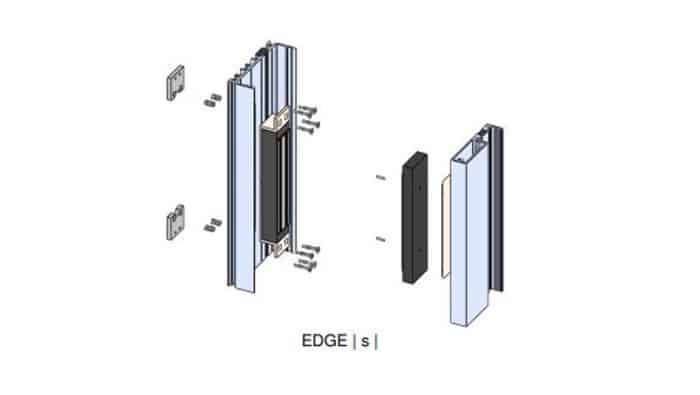 Technical drawing of EDGE |s| magnetic lock system.