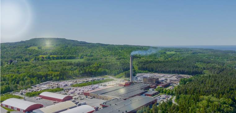 View of the Hällekis plant from the top
