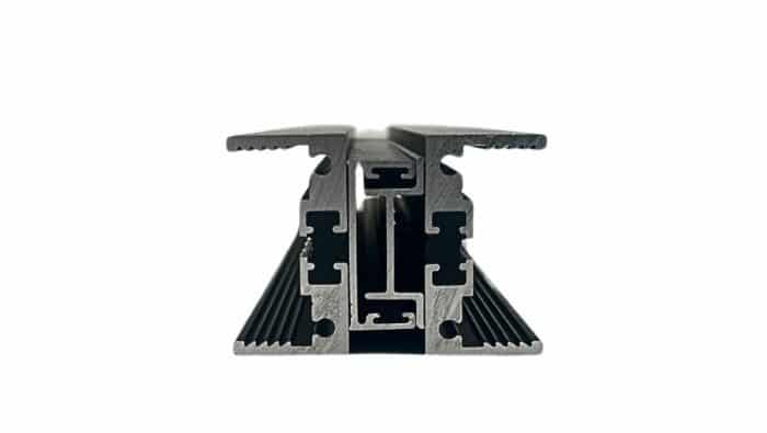 Cross-section of metal inline meeting stile.