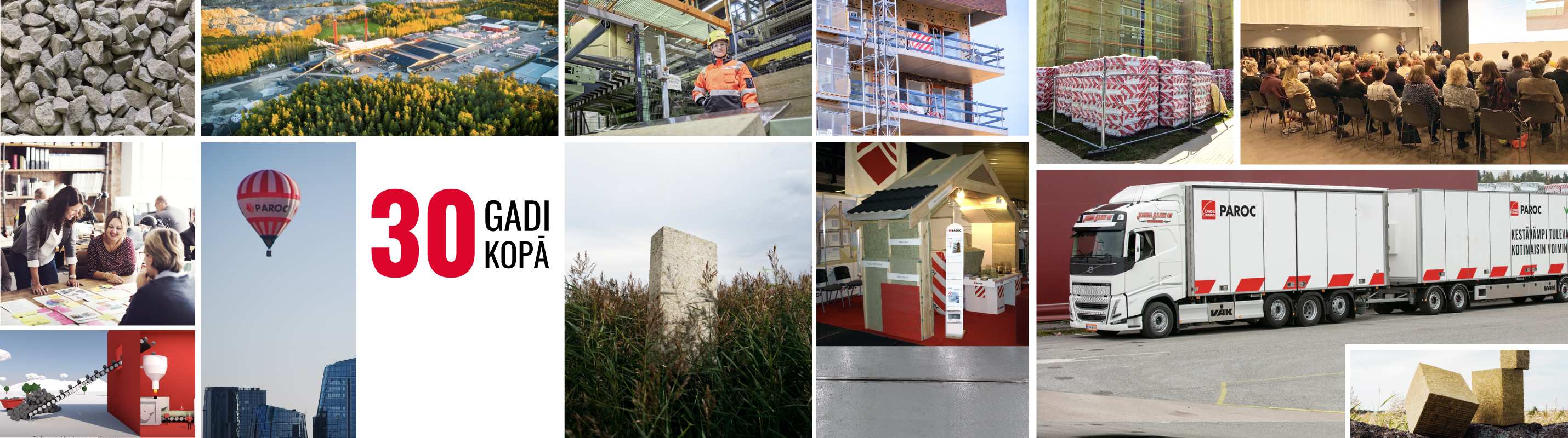 asociatīvu PAROC fotogrāfiju kolāža