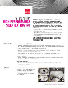 ST2070 HP Product Data Sheet