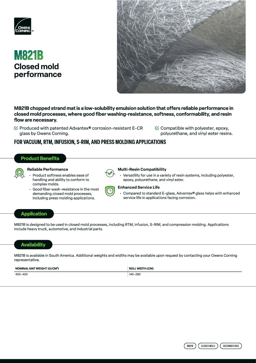 M821B Product Data Sheet