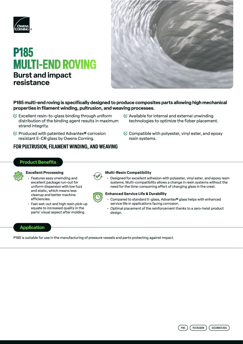 P185 MER Product Data Sheet