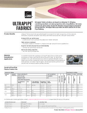 Ultrapipe® Fabrics Product Data Sheet