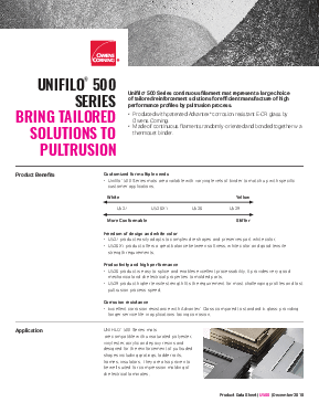 Unifilo® 500 Series Continuous Filament Mat for pultrusion