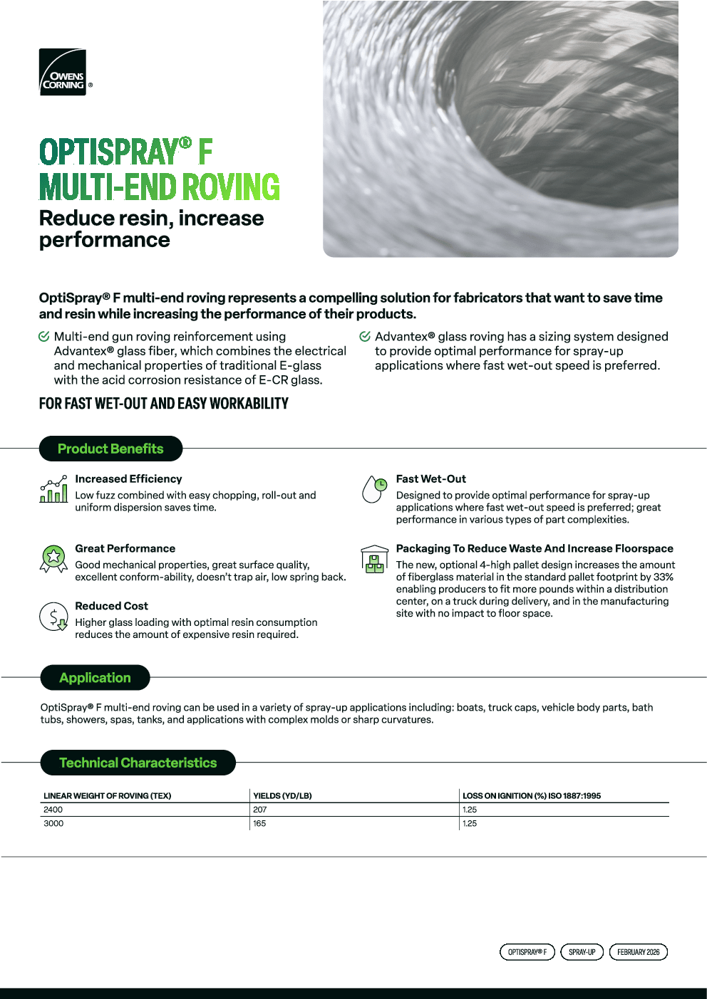 OptiSpray® F Solution – Reduce resin, increase performance benefit sheet