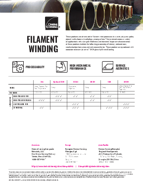 T30 Product Selection Guide - Filament Winding
