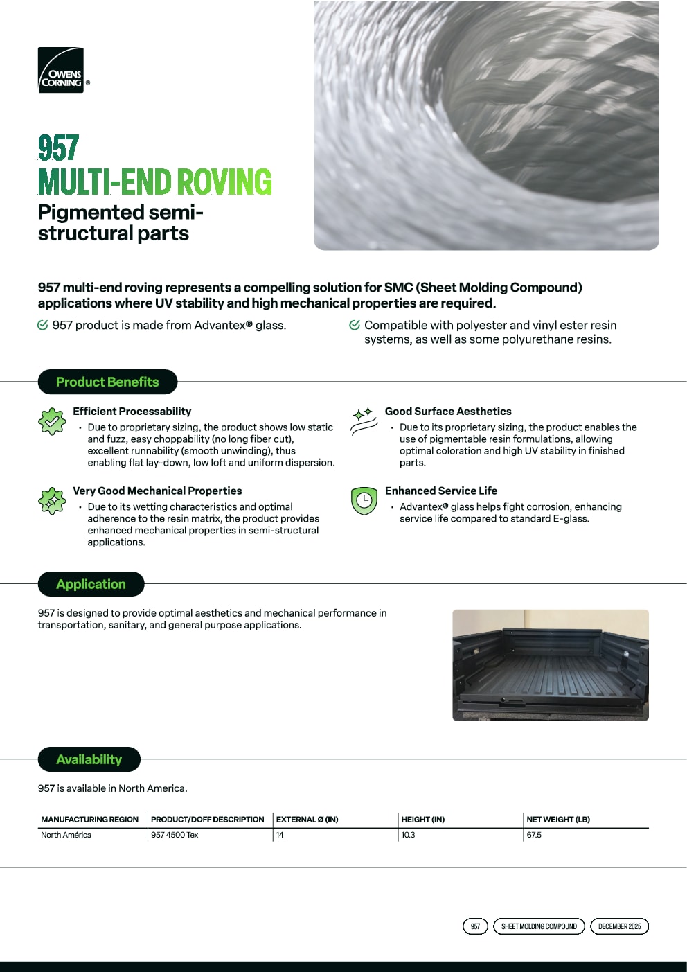 957L Multi End Roving Data Sheet