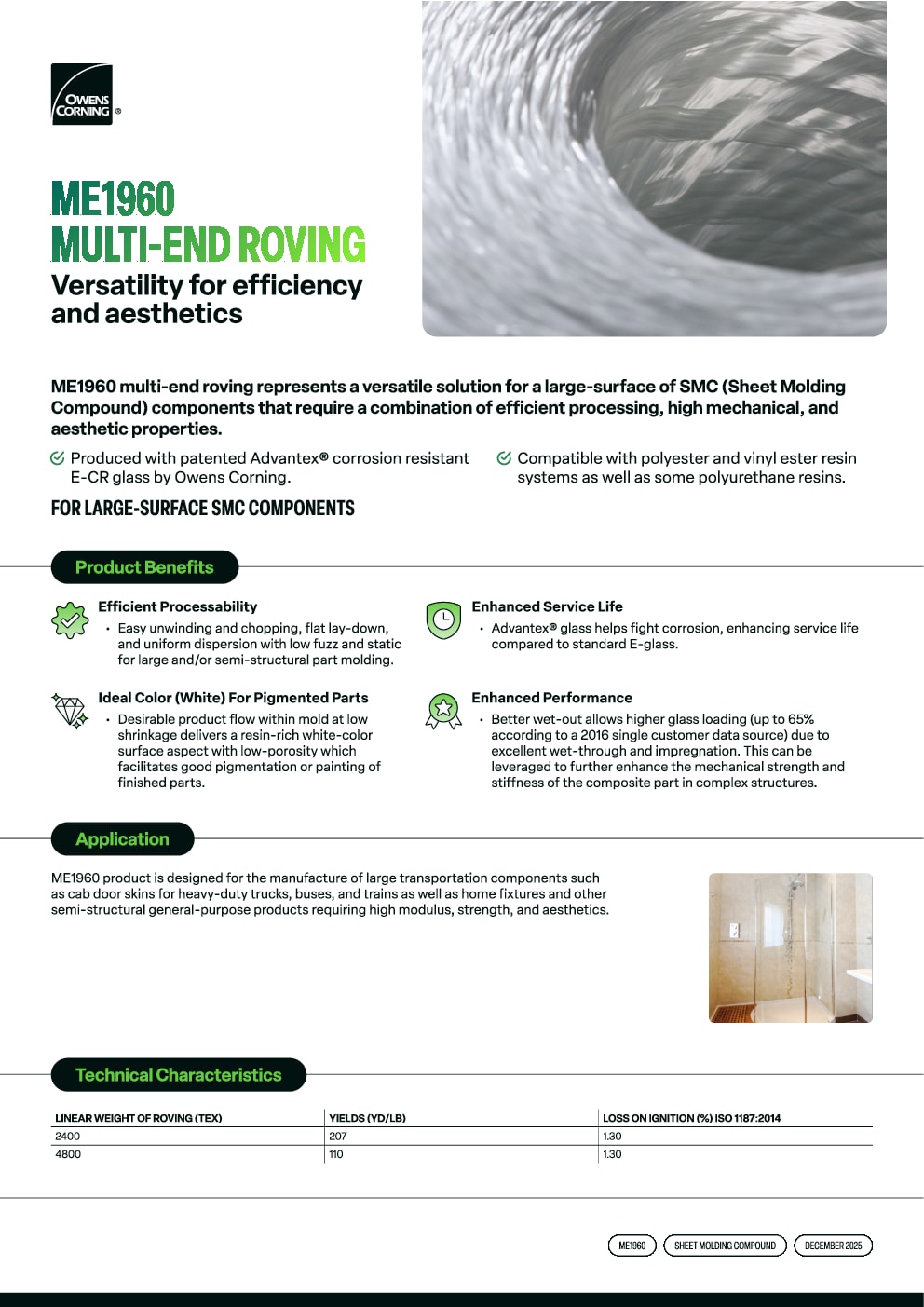 ME1960 Multi-End Roving Product Data Sheet