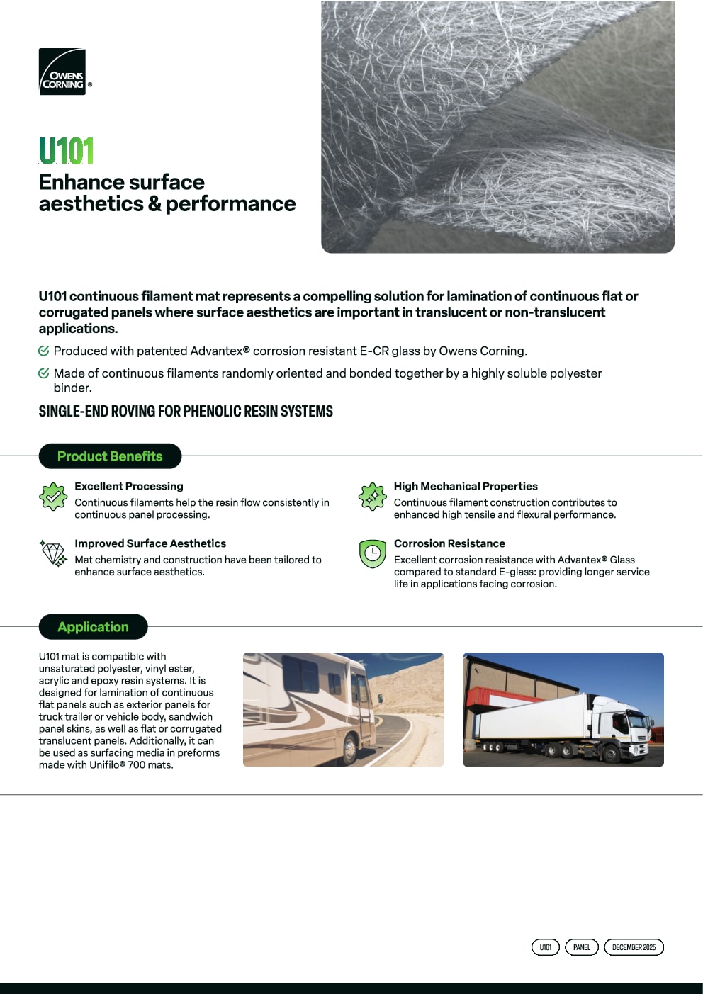 Unifilo® U101 for Corrugated sheets and Truck panels