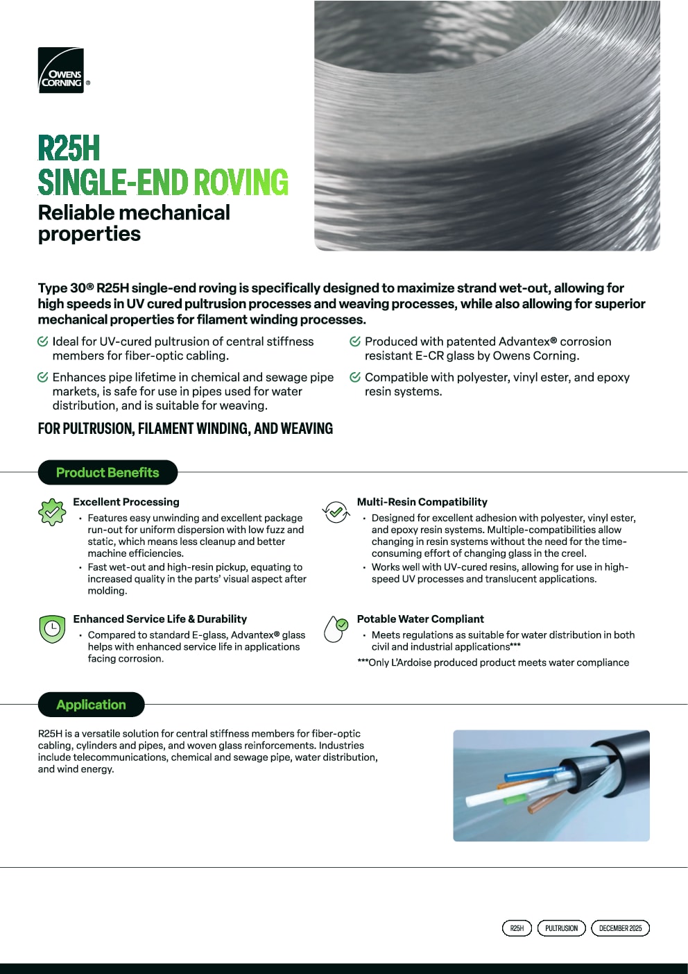 R25H Type 30 Roving Product Data Sheet