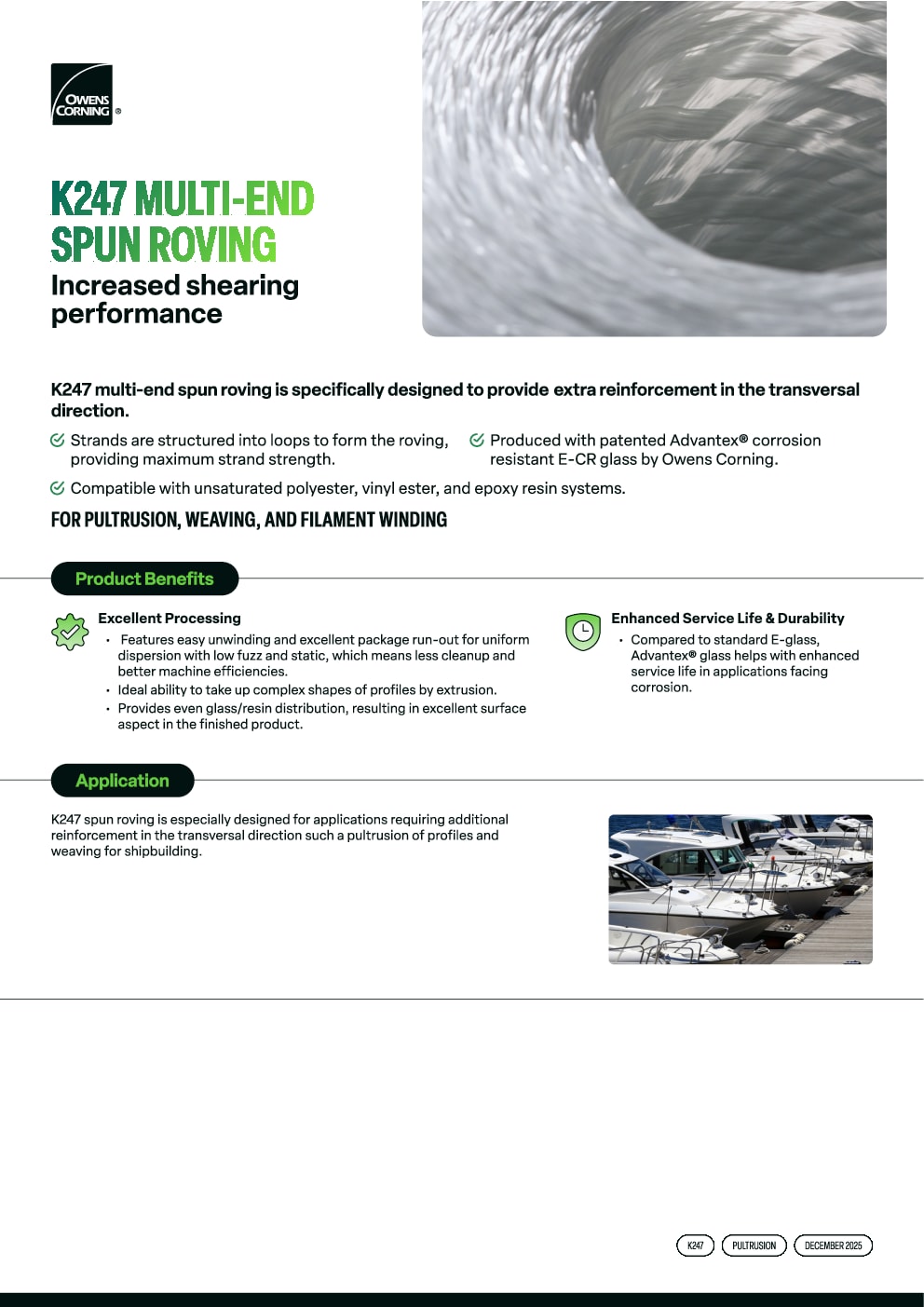 K247 Spun Roving Product Data Sheet