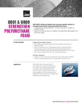 U801 and U809 Strengthen Polyurethane Foam Data Sheet