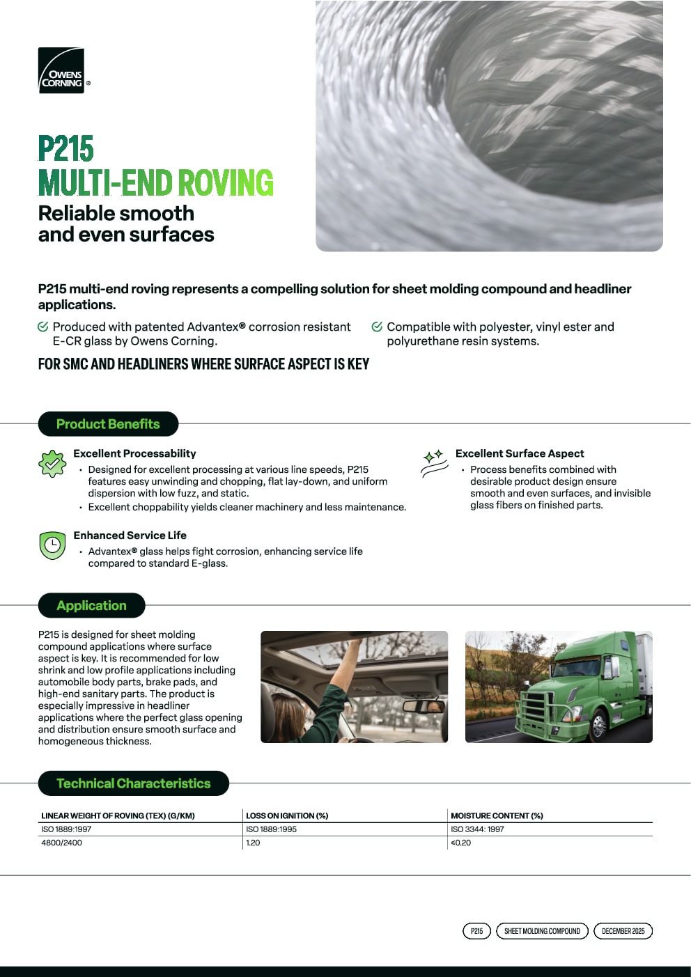 P215 Multi-end Roving Product Data Sheet