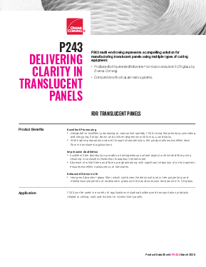 P243 Multi-end Roving Technical Data Sheet