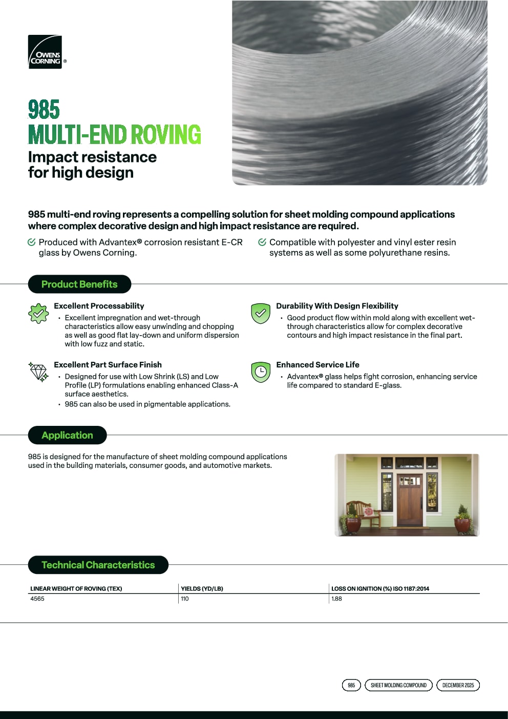 985 Multi-end Roving Product Data Sheet