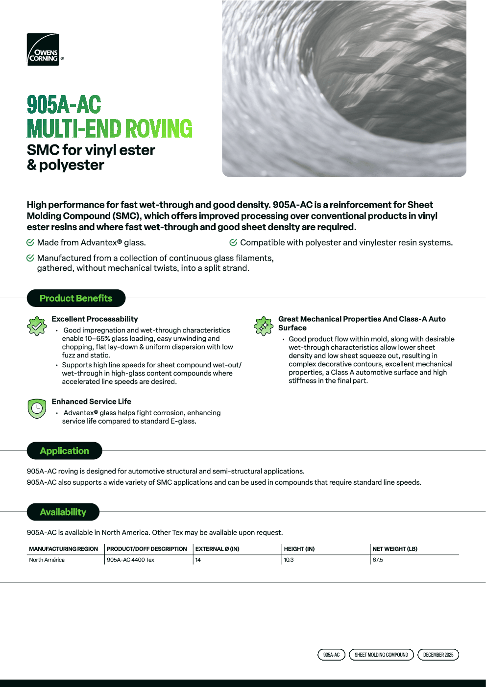 905A-AC MER Technical Data Sheet