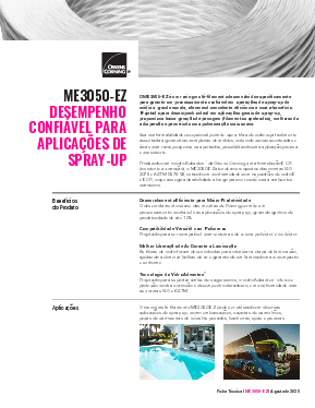 ME3050-EZ Reliable Performance for Spray-Up Applications Product Data Sheet PT