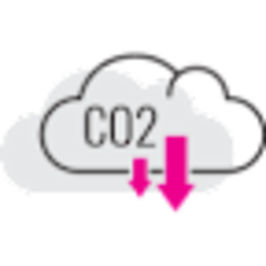 Illustration of clouds with two arrows pointing down and the word "CO2" written on top.