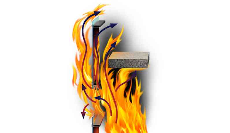 fire spreading vertically from floor to floor