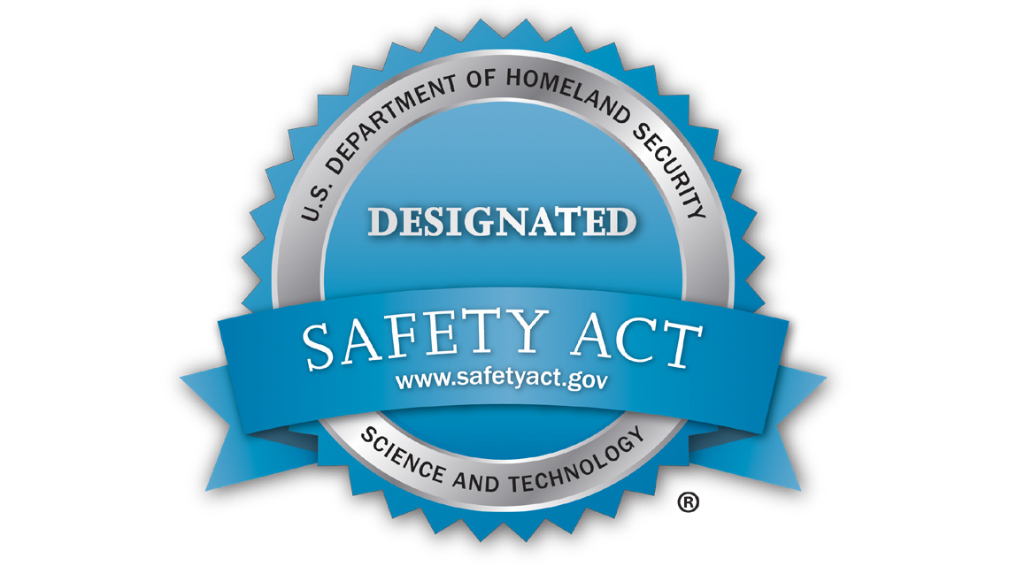 Designated Safety Act from US Department of Homeland Security certificate