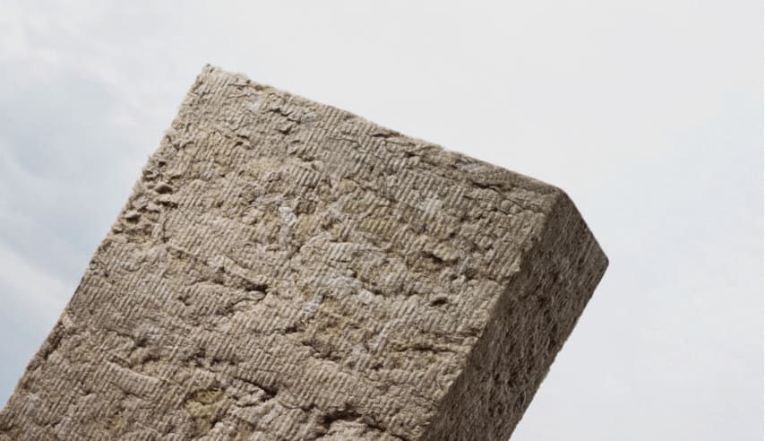 Nærbillede af Parocs stenuldsisoleringsmateriale, der viser dets tekstur og struktur.