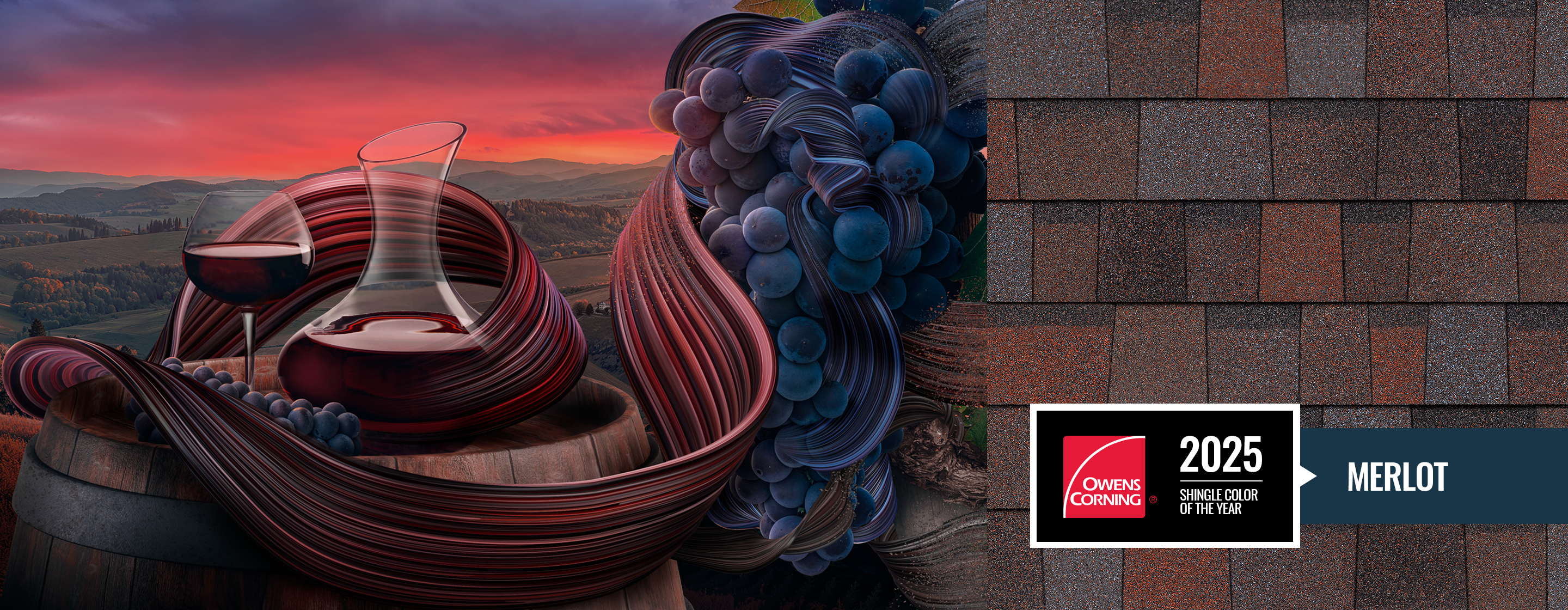 Merlot Shingles | 2025 Shingle Color of the Year | Owens Corning