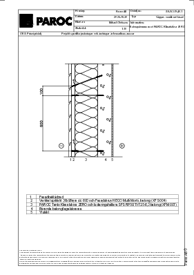Ventilerade ytterväggar, betongstomme med PAROC ZEROfix. (SE-W-VF-40-1)
