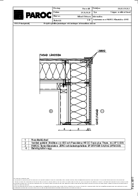 Ventilerade ytterväggar, träregelstomme med PAROC ZEROfix, ytterhörn. (SE-W-VF-30-2)