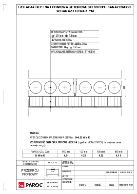 Izolacja cieplna i ogniowa betonowego stropu kanałowego w garażu, otwartym