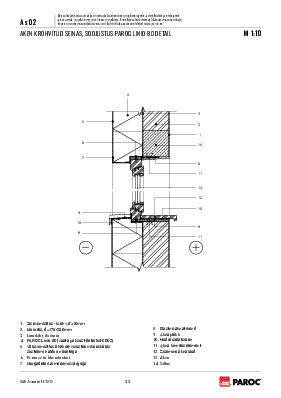 AS-02 Aken krohvitud seinas, soojustus PAROC Linio 80
