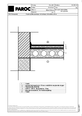 Mellanbjälklag, håldäcksbjälklag, anslutning vägg (SE-F-IF-20-3)
