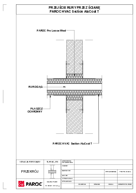 Przejście rury przez ścianę - Paroc Hvac Section Alucoat T
