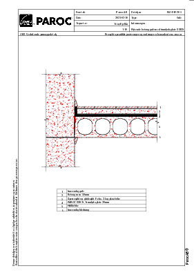 Betondekke med trinnlydsplate, veggtilkobling (NO-F-IF-20-3)