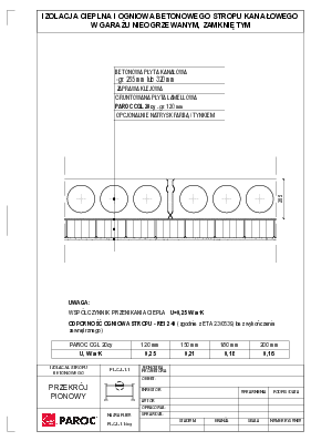 Izolacja cieplna i ogniowa betonowego stropu kanałowego w garażu nieogrzewanym, zamkniętym