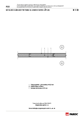 P 01 Metalinio karkaso pertvara su akmens vatos užpildu