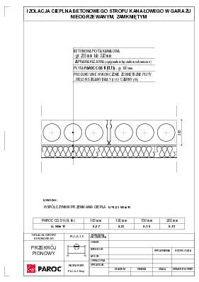 Izolacja cieplna betonowego stropu kanałowego w garażu nieogrzewanym, zamkniętym