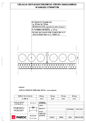 Izolacja cieplna betonowego stropu kanałowego w garażu otwartym