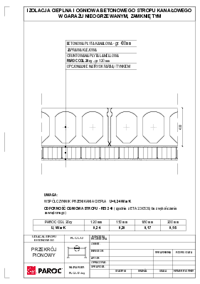 Izolacja cieplna i ogniowa betonowego stropu kanałowego w garażu nieogrzewanym, zamkniętym
