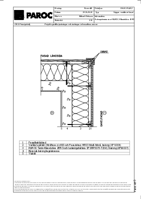 Ventilerade ytterväggar, betongstomme med PAROC ZEROfix, ytterhörn. (SE-W-VF-40-2)