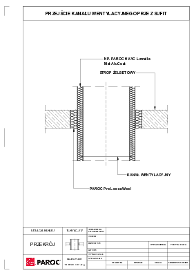 Przejście kanału wentylacyjnego przez strop
