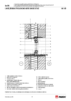 Lm 04 Lango įrengimo trisluoksnio mūro sienoje detalė