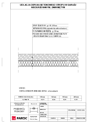 Izolacja cieplna betonowego stropu w garażu nieogrzewanym, zamkniętym