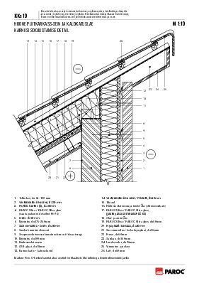 KKs-10 Hoone puitkarkass-sein ja kaldkatuslae karniisi soojustamise detail